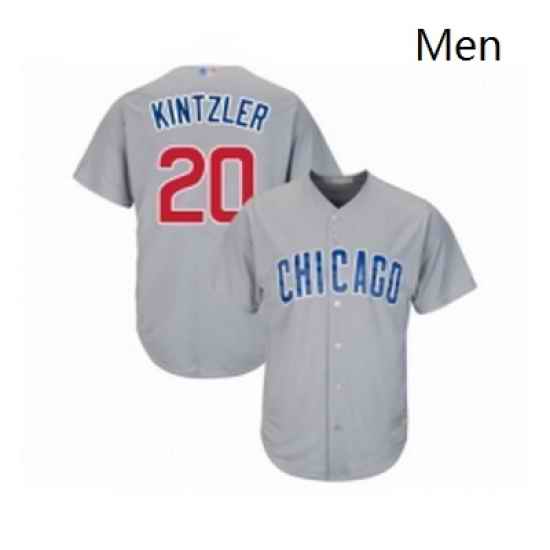 Mens Chicago Cubs 20 Brandon Kintzler Replica Grey Road Cool Base Baseball Jersey